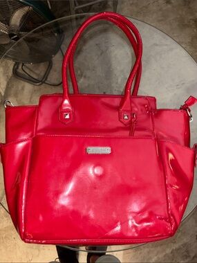Grace Adele Red Patent Tote with Double Handles